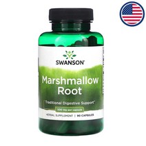 스완슨 마시멜로뿌리 500mg 다이제스티브서포트 토탈웰니스 스테아르산마그네슘 90캡슐, 1개, 90개