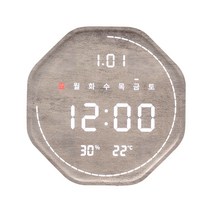 플라이토 루나 터닝 폴리곤 우드 인테리어 LED 벽시계 29.5cm, 터닝 폴리곤 마블