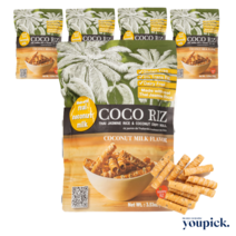 [유픽] Coco Riz 코코리즈 코코넛 크리스피롤 스낵 오리지널 코코넛 밀크향, 5개 (100g x 5)