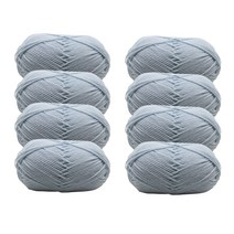 오키도키공방 뜨개실 밀키코튼 코튼실 털실 50g X 8개, 32. 베이비블루 X 8개