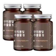 자연바름 꾸지뽕 잎 추출물 추출 분말 정 매스틱 양배추 브로콜리 안동산마 매실, 70정 x 4개