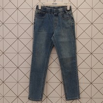 에꼴리에 슬림 밴딩 워싱 블루청바지BL