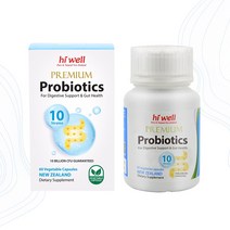 굿소일직구 Hiwell 프리미엄 750억 프로바이오틱스 60캡슐, 캡슐당 750억 유산균10종 투입