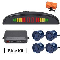 차선이탈경고장치 자동차용품자동차 LED 주차 센서 키트 4 22mm 역방향 레이더 사운드 경고 표시기 시스템, 04 파란