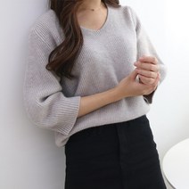 데이프릴 여성용 모아나 7부 브이넥 니트티셔츠