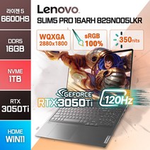 레노버 아이디어패드 Slim 5 Pro 16ARH7 R5-6600HS 82SN005LKR 게이밍노트북, WIN11 Home, 16GB, 1TB, 라이젠5, 그레이