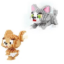 해외직구 1524pcs 클래식 만화 애니메이션 다이아몬드 빌딩 블록 고양이 마우스 톰 모델 제리 미니 마이크로 벽돌, No Box, Tom Jerry