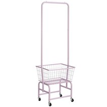 ALIMORDEN 옷걸이가 있는 세탁 카트 와이어 보관 랙이 롤링 집사 블랙 580095