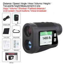 스마트 줄자 레이저 전자 GVDA 망원경 6x 골프 스포츠용 1500m 거리 측정기, 협동사, 블랙 터치 LCD, 800m, 1개