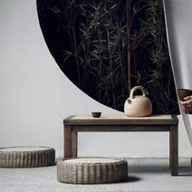 다다미 좌식테이블 거실 낮은 좌식 커피 티 창가 베란다 발코니 다용도 테이블 책상, 긴 커피 테이블-복고풍 색상 + 둥근방석2개