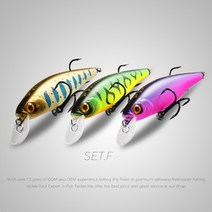 루어 BEARKING Squad Minnow 3 개 세트 당 95mm 14.8g 65mm 6g 텅스텐 웨이트 시스템 SP 낚시 미끼 모듬 색상 워블러 크랭크 미끼, 65mm 세트.F