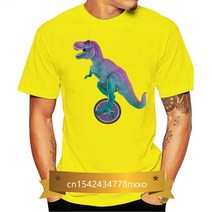 외발자전거 로스트 신즈 외발 자전거 공룡 남성용 그래픽 티셔츠, 18 yellowMenxry4972_08 5XL