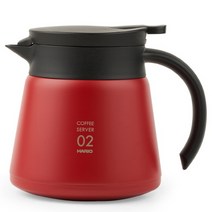하리오 V60 보온 스테인레스 드립커피전용 서버 600ml VHS-60, 레드, 1개