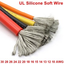 1M/5M 내열 케이블 30 28 26 24 22 20 18 16 15 14 13 12 10 AWG 울트라 소프트 실리콘 와이어 고온 플렉, 02 1 Meter_12 12AWG, 06 파란