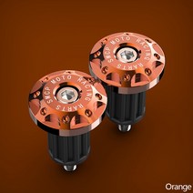 pcx 열선 그립 CNC 금속 손잡이 바 엔드 그립 범용 16-18mm 오토바이 핸들 바 카운터 웨이트 플러그 슬라, 02 주황색