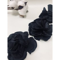 [그레이스샵] 리본공예 수공예 한복 악세사리 만들기 부자재 핸드메이드 DIY 블랙 장미 꽃 1pcs