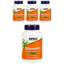 나우푸드 실리마린 밀크 시슬 추출물 터메릭 포함 150mg 베지 캡슐, 120정, 4병