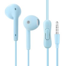 캔디 색상 3.5mm 인이어 유선 마이크 헤드셋 베이스 스테레오 이어 버드 스포츠 이어폰 samsung galaxy huawei xiaomi 스마트 폰, 파란색