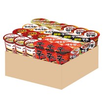 [소솜상점] 농심 컵라면 소컵 혼합 24입 (신라면컵+새우탕컵+튀김우동컵+오징어짬뽕컵+사리곰탕컵+너구리컵+안성탕면컵+짜파게티범벅 각 3개씩) + 소솜물티슈