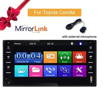 카오디오 블루투스자동차 카플레이어 MP5 DVD 플레이어 유니버설 FM 마이크 mp5 토요타 코롤라 2 딘 터치, 한개옵션0