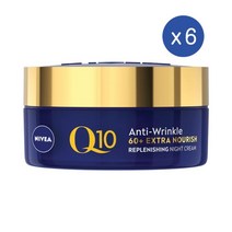 니베아 큐텐 안티-링클 머처 나이트크림 50ml Nivea Q10 Anti-Wrinkle Mature Night Cream, 6개