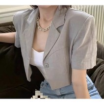 라이더 크롭자켓 반팔자켓 린넨자켓