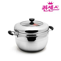 QIW557214스팀 찜솥-28cm 찜기분리가능 스텐 냄비 곰솥 편수 양수 2단찜솥 만두찜 찜판 찜용냄비