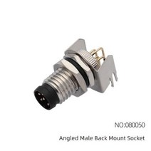 CAZN M8 앵글 수 백 마운트 소켓 34568 코어 항공 플러그 IP6768 방수 용접 PCB 커넥터, 없음, 080050 Male+4 core D