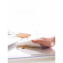유리 대용 pvc 식탁보 방수 및 노 워시 테이블 매트 투명 커피 책상 주방 식탁 PU, 80x140CM(패밀리 테이블 사이즈), 항균 투명 6.0 두께 4.0