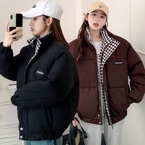 여성 퀼팅공항점퍼 패딩패셔너블 스타일리쉬 바둑판 패턴 패딩 하이넥 점퍼