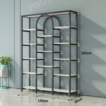 매장 진열장 명품 매대 화장품 가게 쇼케이스 진열대 헤어샾 네일아트 아치형, 09.150x30x200 블랙+화이트