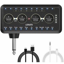 lekato 기타 플러그 amp pa-1 헤드폰 미니 앰프 스피커 콤보 증폭기 어쿠스틱 일렉트릭 베이스 사운드 페달 보드 지연 h8, 사진으로
