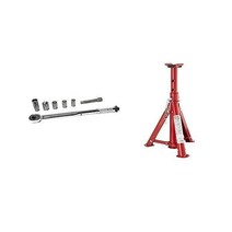 토크 렌치 에머슨 세트 EM29 소켓 5개 부착 14171921 박구 롱24mm 익스텐션 케이스 첨부 40200N・m 대응 EMERSON 접이식 잭 스탠드 3t EM124 높이 5, 메모리 조정식, 토크 렌치 + 잭 스탠드 EM-124