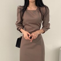 블링앤수 오피스 여성 기본핏 롱 원피스 KZZ024