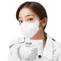 플로우 KF94 천사 새부리형 마스크 ML 중대형, 25매, 화이트