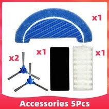[호환제품] hepa filter 메인 사이드 브러시 걸레 천 교체 cecotec conga 1090 1790 티타늄 울트라 로봇 진공 청소기 예비 부품, 세트 2