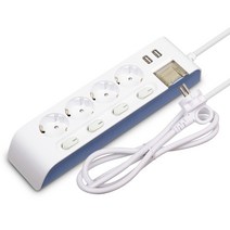 현대일렉트릭 하이탭 2800W 안전멀티탭 개별스위치 USB포트 16A 과부하차단 [안전커버 2개 증정], 4구1.5미터 HIPUMP-42N