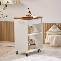 나무뜰 디아 아일랜드 홈바 이동식 조리대 CNM178C, 오크화이트