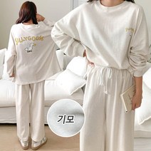 기모 큐티구스 트레이닝세트 여성 긴팔 트레이닝복세트 여자 투피스 겨울 가을 밴딩 팬츠 루즈핏 맨투맨 셋트