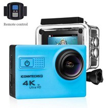 액션캠 EK F68 F68R 4K 울트라 HD EIS 액션 카메라 Novatek 96660 칩셋 소니 IMX078 센서 와이파이 원격 방수 카메라 새 버전, With remote (Blue)+Option 2