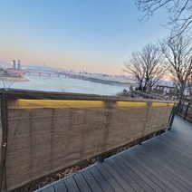 테라스 차양막 가림막 야외 사생활보호 전원주택 울타리 펜스 바람막이, 커피브라운, 0.9x7m