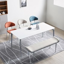 리빙룸가구/레아 포세린 통세라믹 4인/6인용 식탁세트, 6인(의자3+벤치1), 배송메세지-기재요망