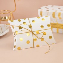 옥수수완충제 종이완충제 친환경포장지 10/20Pcs 베개 사탕 상자 황금 도트 스트라이프 크래프트 종이 선물, 02 Style1_02 20pcs