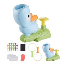 장난감 접시 발사기 어린이장난감 촉감발달완구 돌아기장난감 가족 놀이 지능 계발 완구, 블루(클레이x8+그물망x2+안면보후구×2)