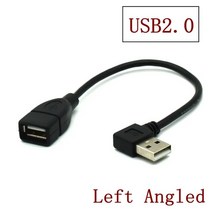 10cm 1M USB 2.0 A 수-암 90 앵글 연장 어댑터 호환 케이블 USB2.0 오른쪽/왼쪽/아래/위 코드 0.5, 03 Left Angled_04 100CM