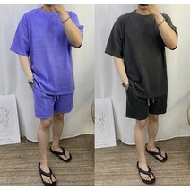 남녀공용 여름 가성비 피그먼트 트레이닝복 반팔&반바지 셋업세트
