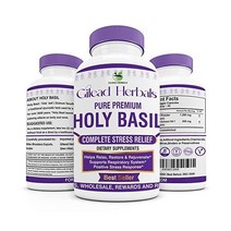 GileadHerbalsPremium홀리바질Tulsi캡슐90개45일공급1400mgPer서비스Herbal|sStressResponse, 90팩(1개)
