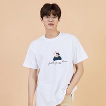 키밍 러브 반팔티 여름박스티 편한커플룩