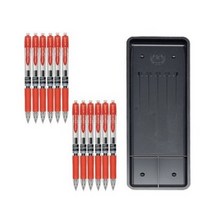 동아 유노크 볼펜 0.7mm 12p + 매표 펜접시 C형, 레드, 1세트
