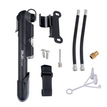 자전거펌프 바람주입기 GIYO GP-41S 105g Mtb 도로 자전거 펌프 기압계 게이지 120 psi 고압 미니 볼 사이, 02 Black Kit